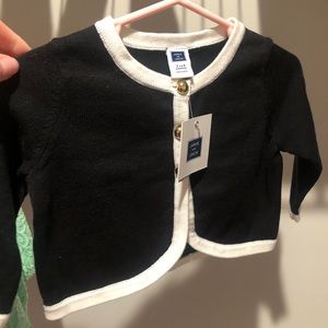 NWT Janie and Jack cardigan black and white 3-6M